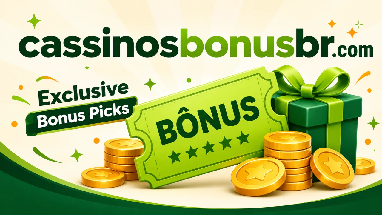 Cassinos Bonus BR — promo art with chips, phone, and bonus callout
